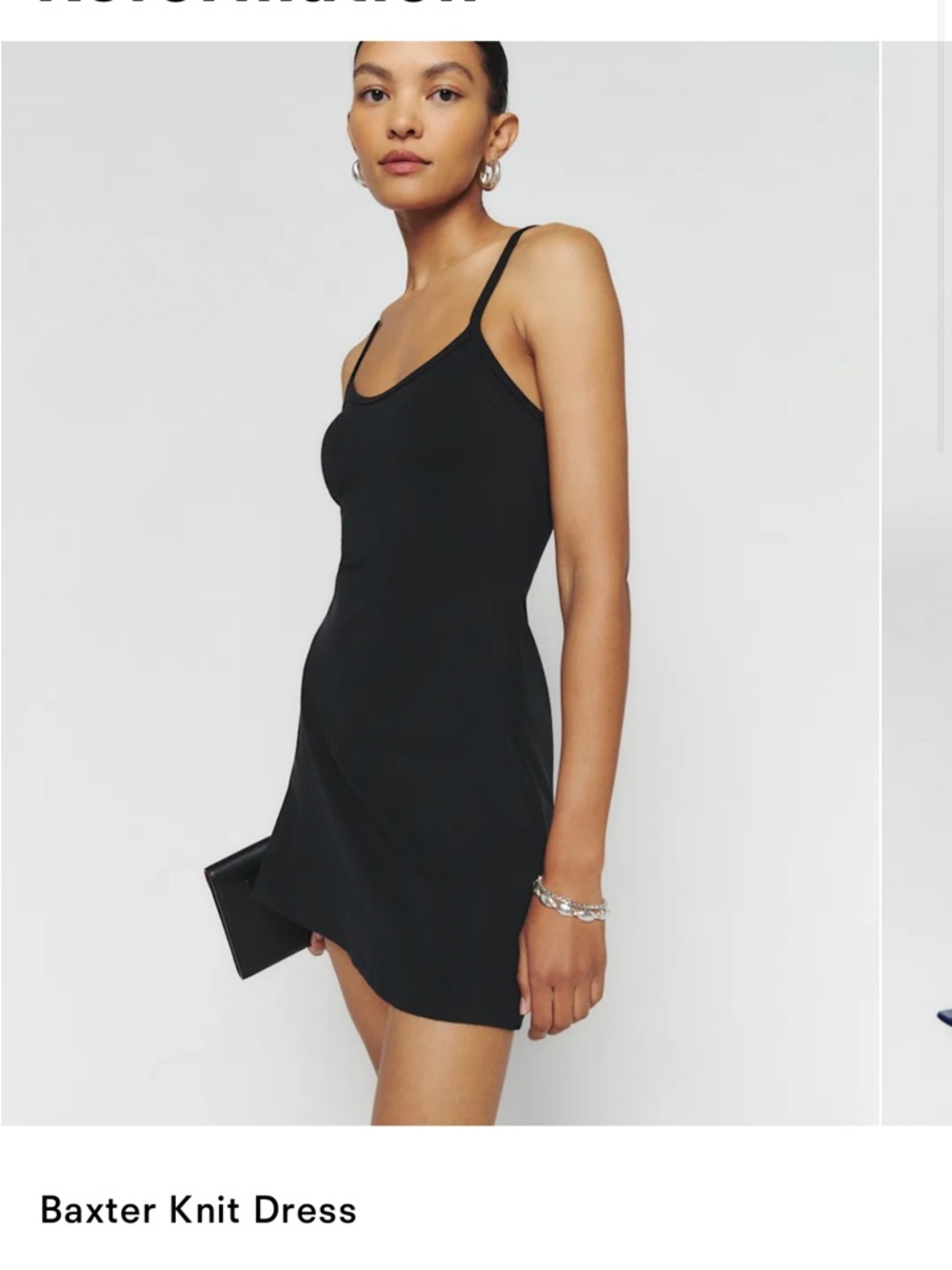 Reformation Black Baxter Knit Mini Dress